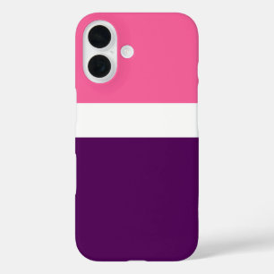 Roze Wit Paarse Plain Color Block Design iPhone 16 Hoesje