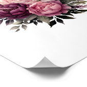 Roze Wit Paarse Roos Pioenrozen Bloembloem Poster (Hoek)
