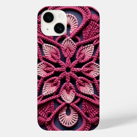 Roze Wit Rood Kleurrijke Granny Vierkante Haak Case-Mate iPhone Case (Achterkant)