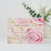  Roze Wit Rozen RSVP (Staand voorkant)
