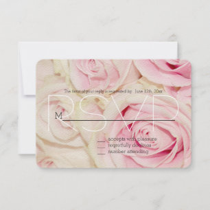 Roze Wit Rozen RSVP Kaartje