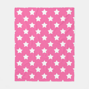 Roze Wit Sterren Patroon Decoratief Fleece Deken