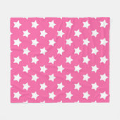 Roze Wit Sterren Patroon Decoratief Fleece Deken (Voorkant (Horizontaal))