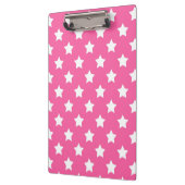 Roze Wit Sterren Patroon Decoratief Klembord (Links)