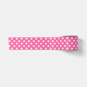 Roze Wit Sterren Patroon Decoratief Lint