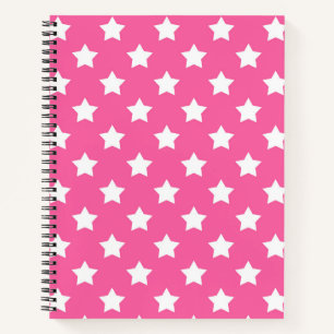 Roze Wit Sterren Patroon Decoratief Notitieboek