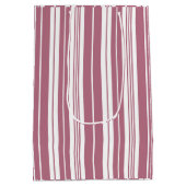 Roze Wit Verticaal Streeppatroon Medium Cadeauzakje (Achterkant)