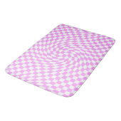 Roze & Wit Verwrongen Checker Geruite Patroon Badmat (Gekanteld)