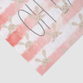 Roze Wit Waterverf Bunny Oh Baby Tissuepapier (Detail)