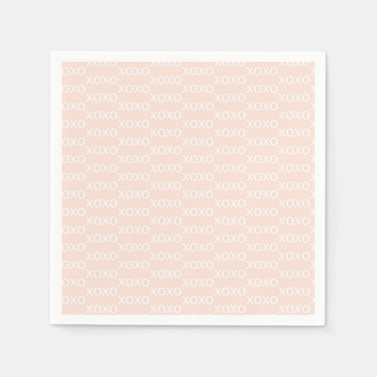 Roze & Wit xoxo Valentijns's Party Servet (Voorkant)