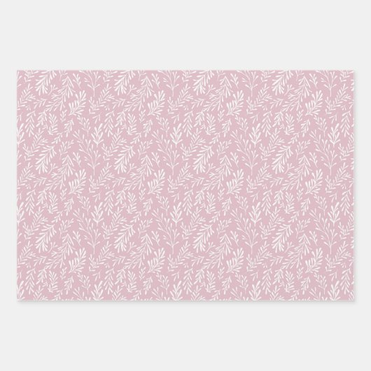  Roze Wit Zachte Pastel voor Haar 3 Inpakpapier Vel (Voorkant)