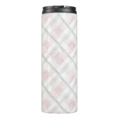 Roze Wit Zilveren Glitter Vierkanten Thermosbeker (Achterkant)