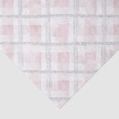 Roze Wit Zilveren Glitter Vierkanten Tissuepapier (Detail)