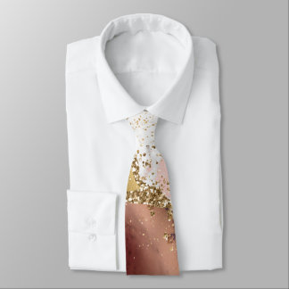 Roze Wit Zwart Mauve Goud Glitter Agaat Marmer Stropdas