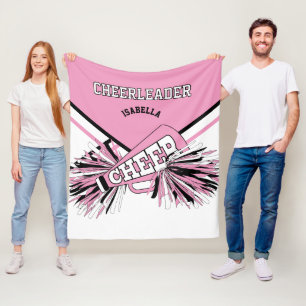 Roze, Wit & Zwart - Voor een Cheerleader Fleece Deken