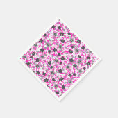 Roze witte abstracte bloemen servet (Hoek)