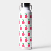 Roze Witte Ananas Fruit Patroon Water Fles (Voorkant)