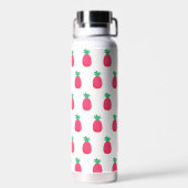 Roze Witte Ananas Fruit Patroon Water Fles (Achterkant)