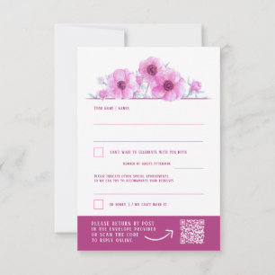 Roze witte anemoon bloemenbruiloft QR antwoord RSV