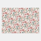 Roze Witte Aquarel Gestreepte Stippen Inpakpapier Vel (Voorkant)