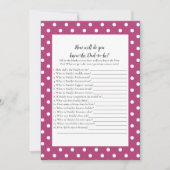 Roze witte Baby die vader het beste spel kent Kaart (Voorkant)