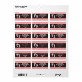 Roze/witte Baby voetafdrukken Etiket (Full Sheet)