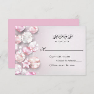 Roze witte ballonnen Quinceañera RSVP Kaartje
