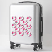roze witte basketbal aangepaste meisjes sticker (Koffer)