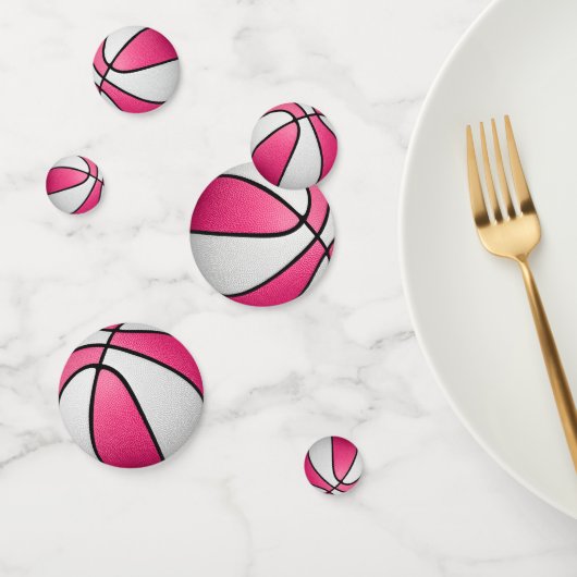 Roze witte basketbal partij confetti (Groep)
