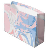 Roze witte blauwe marmer Abstracte Baby Groot Cadeauzakje (Achterkant Gekanteld)
