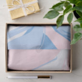 Roze witte blauwe marmer Abstracte Baby Tissuepapier (Geschenk)