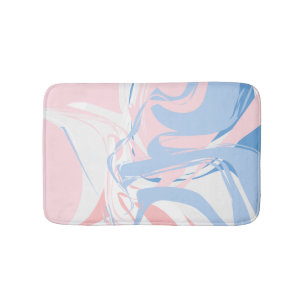 Roze Witte Blauwe Marmer Wervel Abstract Badmat
