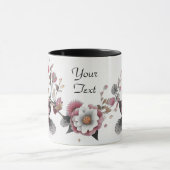 Roze Witte Bloem Coffee Mok (Midden)