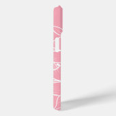 Roze Witte Bloem Initialen Monogram Case-Mate iPhone Case (Achterkant / Rechts)