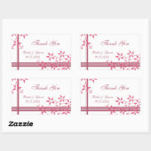 Roze Witte Bloemen Dank u bruiloft gunst Labels (Vel)