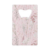 roze witte bloemen kredietkaart flessenopener (Achterkant)