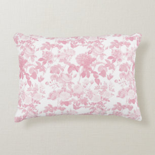Roze Witte Bloemen Rozen Chinoiserie Patroon Accent Kussen
