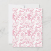 Roze Witte Bloemen Rozen Chinoiserie Patroon Bedankkaart (Achterkant)