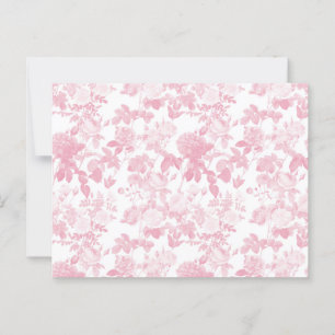Roze Witte Bloemen Rozen Chinoiserie Patroon Briefkaart