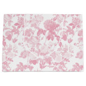 Roze Witte Bloemen Rozen Chinoiserie Patroon Groot Cadeauzakje (Voorkant)