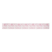 Roze Witte Bloemen Rozen Chinoiserie Patroon Lint (Voorkant)