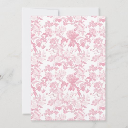 Roze Witte Bloemen Rozen Chinoiserie Vrijgezellenf Kaart (Achterkant)