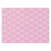 Roze Witte Bloemen Tafelkleed (Voorkant (Horizontaal))