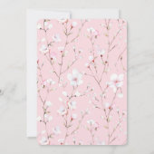  Roze Witte Bloemen Verjaardag Kaart (Achterkant)