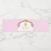 Roze witte bloemenboog Chinese bruiloft dubbel xi Waterfles Etiket (Enkel label)