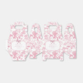 Roze Witte Bloemige Rozen Chinoiserie Bruiloft Bedankdoosjes (Uitgevouwen)