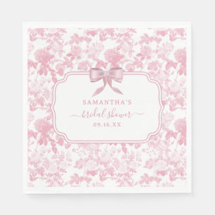 Roze Witte Bloemige Rozen Chinoiserie Bruiloftssho Servet