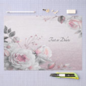 Roze Witte Bloemige Tissuepapier (Craft)