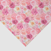 Roze Witte Bloemige Verjaardag voor haar Bruidsmei Tissuepapier (Detail)