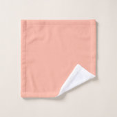 Roze witte bloempatroon en monogram op koraalroze bad handdoek (Wasdoekje)
